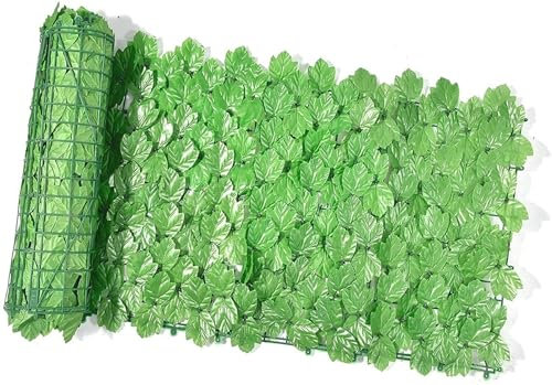 Generisch Künstliche Hecke Wetterfest Outdoor Efeu Sichtschutz 1x5m Grün Zaun für Balkon Terrasse Garten Sonnenschutz UV-beständig Paravent Brise Kunstpflanzen Ideal für Outdoor Sichtschutz und Deko