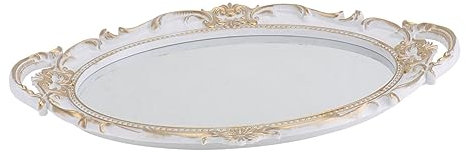 ABOOFAN 1pc Vintage Spiegel Schmuck Parfüm Tablett Parfüm Lagerung Tablett Spiegel Platte Retro Lagerung Platte