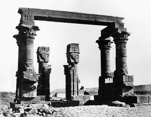 FIKAGXQGT Ölgemälde Wandbilder Wandkunst Bild Druck Leinwand Malerei Poster Kiosk von Qertassi Nubia Egypt von Félix Bonfils Modern Wandbilder für Wanddekoration 60x90cm