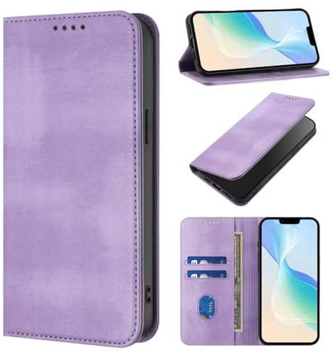 xinyunew Cover Compatibile con iPhone X/iPhone Xs, Premium Pelle PU Flip Libro Custodia Antiurto [Protezione Completa] [Slot per Scheda] [Funzione di Supporto],Viola