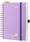 POPRUN Kalender 2026 Tagesplaner 21,5 x 14,5 cm, Tageskalender A5 1 Tag 1 Seite (Montag - Sonntag), Terminplaner (Jan.2026-Dez.2026) Ringbuch mit Hardcover, Plastiklineal - Violett