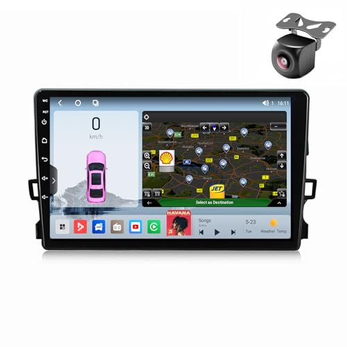 Android 14 Autoradio für Toyota Auris E150 2006 2007 2008 2009 2010 2011 2012 GPS Navigation 9 Zoll Kapazitiver Touchscreen Auto Stereo Mit Radio SWC FM RDS Carplay Android Auto (M600S 8core 6+128G)
