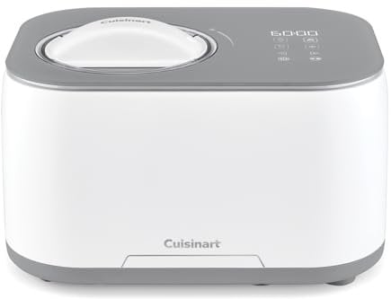 Cuisinart FreezeEase Ice Cream and Gelato Maker- Self freezing ice cream maker | 3 presets | Ice Cream, Sorbet, Frozen Yoghurt | No pre freezing needed | Ready in 40 mins | Keep cool function | White