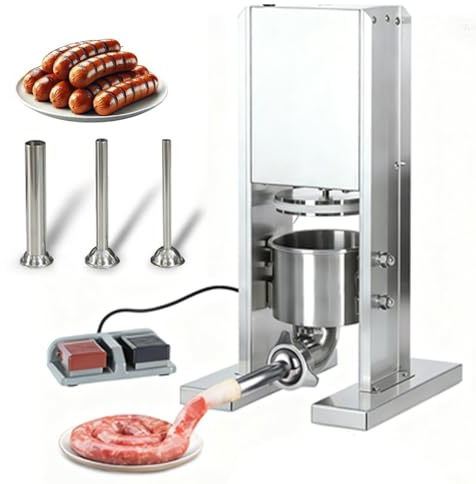 Insaccatrice Per Salumi, Ripieno Di Salsiccia Macchina Riempitrice, Elettrica Insaccatrice Per Salsiccia, Con 3 Tubi Di Riempimento, Capacità 3l, Per Uso Domestico e Commerciale, 220v