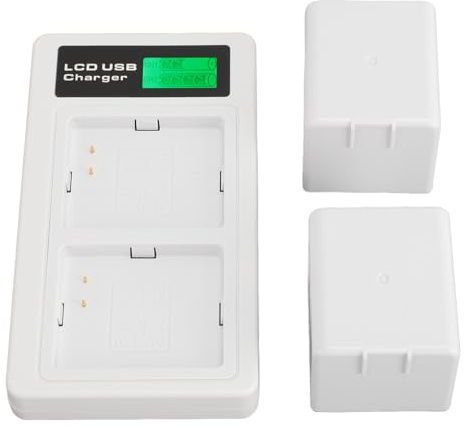 Ausla Doppelte Batterieladestation, 2er Pack 2440mAh Batterieladestation mit LCD-Display für Pro Kamera VMC4030 4030P VMS4230 4430