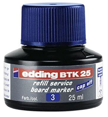 edding BTK 25 Nachfülltinte Whiteboardmarker - blau - 25 ml - mit Tropfendosiersystem, zum schnellen Nachfüllen fast aller edding Whiteboardmarker