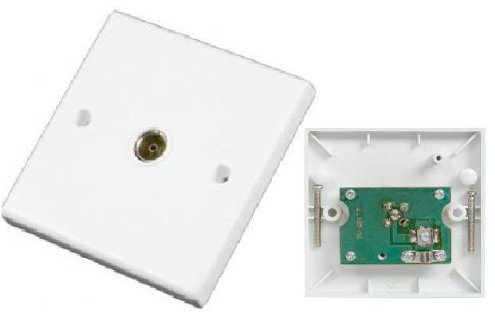 Single Tv Coaxial Aerial Wall Socket Plate