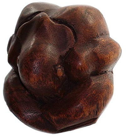 Budawi® Yogafigur „Yogiman“ – Handgefertigte Holzskulptur in Meditationshaltung | Yoga Dekofigur & spirituelles Symbol aus Holz