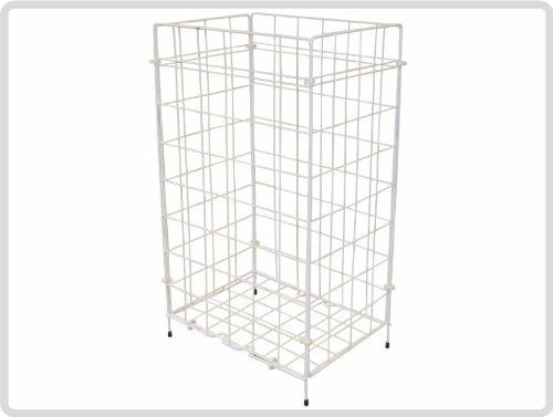 Sammelkorb, faltbar weiß beschichtet GROSS, faltbar Metall - Drahtgitterkorb Papierkorb Abfallkorb Handtuch-Sammelkorb