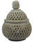 Royal Kurta Royal Handicrafts Handcrafted Soapstone Tea Light Holder and Potpourri Box With Diamond Cut Carving