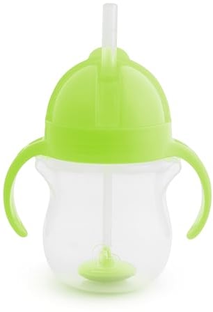 Munchkin Tasse à Paille avec Verrouillage Click Lock Tip & Sip | Tasse Sippy Bébé avec Paille | Sans BPA | Tasse Étanche | Paille Lestée | Biberons Bébé - 7 oz / 207 ml | Vert
