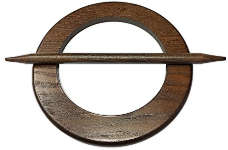 Tilldekor Raffspange KREIS, Holz, nussbaum-dunkel, Gardinenspange mit Befestigungsstab