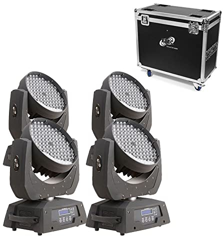 ETEC Professional LED Moving Head ML108 Washlight MK2 DMX Set mit Flightcase und Selflock Haken Washer 108x3 Watt DJ Effekt Veranstaltung Bühnenbeleuchtung Licht Party Disco Show