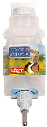 Lixit Top Fill No Drip Water Bottles for Rabbits, Ferrets, Hamsters, Guinea Pigs, Rats, Chinchillas and Other Small Animals (32 Ounce, Granite)