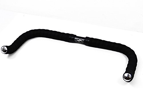Permanent-Fahrrad Bullhorn Fixie Singlespeed Lenker 400 mm breit Schwarz mit Lenkerband Schwarz für Mountainbike aus Aluminium