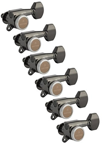Gotoh Magnum Lock-Trad 6-In-Line Guitar Tuners, Cosmo Black
