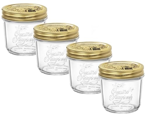 Bormioli Quattro STAGIONI 354757-CBA Set of 4 Airtight Jars 20cl