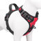 PHOEPET Hundegeschirr ohne Zug für kleine Hunde Reflektierende Weste mit verstellbarem Clip vorne mit Griff 2 Metallringe 3 Schnallen [Einfach an- und auszuziehen] (XL, Rot)