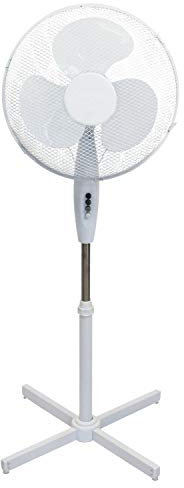 Elito Home & Garden 16 Pedestal Oscillating Fan Extendable Free Standing Home Office Tower Cooling (White 16 Fan)