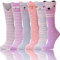 ANTSANG Mädchen Kniestrümpfe 6 Paar für Kinder Geschenke Lange Lustige Kindersocken Tier Baumwolle Socken 3-12 Jahre Weihnachtsgeschenke(Süße Tiere,3-12 Jahre)