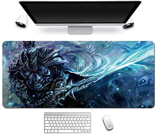 World of Warcraft Tapis de Souris XL 900x400mm Hydrorésistant Anime Mouse Pad Grand Tapis de Souris Gamer avec Base en Caoutchouc Anti-Glissant Surface Texturée pour Ordinateur et PC, D