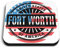 1 x Square MDF Fridge Magnet - Fort Worth USA American Flag Stamp 6056