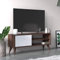 Dmora Mobile da soggiorno porta TV con un'anta battente e scomparti, cm 110 x 30 x 45, colore noce con dettaglio bianco