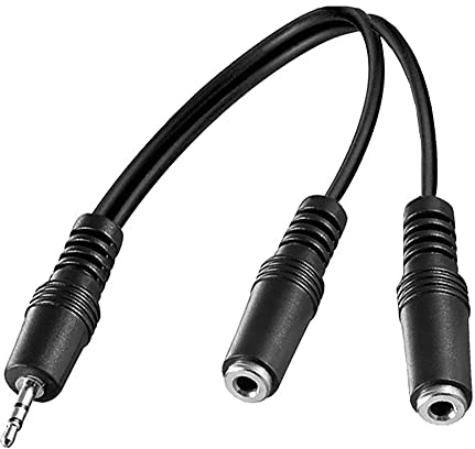 Bolwins C22S Audio Kabel Verteiler – 3,5mm Klinken Stecker auf 2x 3,5mm Klinke Buchsen – Kopfhörer & Headset Splitter Y-Adapter – 1 Eingang, 2 Ausgänge, Aux Splitter für Audio-Geräte