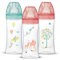 Dodie Girls Sensation Plus Anti-Colic Baby Bottles, Girl, 330 ml, +6 Months, Flat Teat 3, Flow 3, Pastel Pink, 3 Count (Pack of 1)