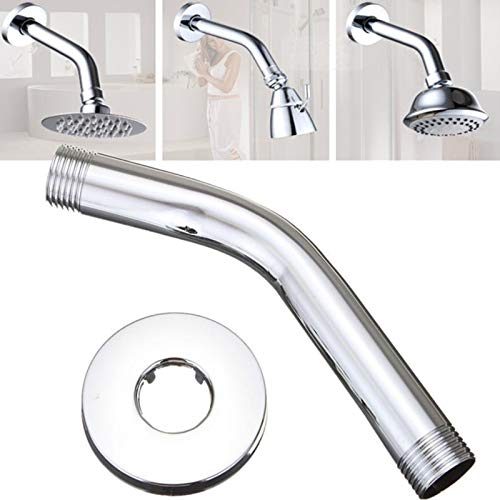 Extension de bras de douche en acier inoxydable de 15,2 cm, extension de tête de douche, bras de tuyau d'extension pour fixation murale pour pommeau de douche fixe, ne rouille pas (chromé)