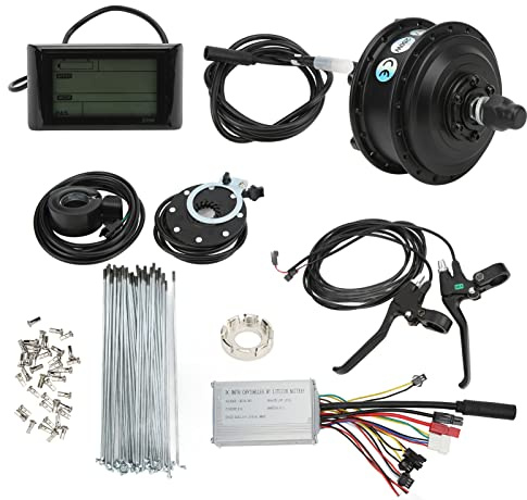48V 250W Elektrofahrrad-Nabenmotor-Kit, Elektrofahrrad-Umbausatz mit Controller-LCD-Panel für Elektrofahrrad, Elektroroller, Faltrad(Fits 24 inch rim spokes