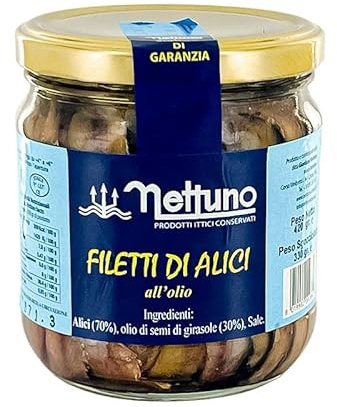 Sardellenfilets aus Cetara in Sonnenblumenöl – Großes Glas