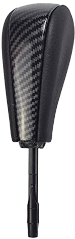Hacreyatu Automatischer Schaltknauf aus Leder für BMW E36 E46 E39 E60 E61 E38 Z3 X5 E53 E81 E82 E87 E90 E91 E92 E93 E84 (Kohlefaser, Kurz)