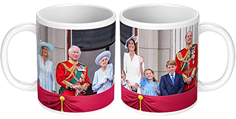 Print Maniacs Queens Platinum Jubilee Mug Gift Merchandise Memorabilia Souvenir Royal Family Prince Charles Prince William 70 Years Street Garden Party Cup Decoration (White Mug)