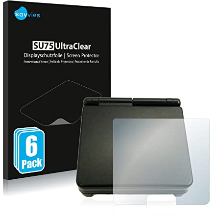 Savvies 6 Stück Schutzfolie für Nintendo Gameboy Advance SP (Gehäuse) Displayschutz-Folie Ultra-Transparent