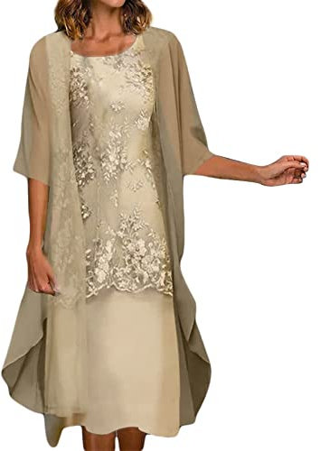 MICKURY Kleider samtkleid Lange Elegante Abendkleider für Hochzeiten Prinzessinnen brautkleid Sommerkleider Knielang Abendkleid Wikinger Kleidung midikleid Damen Sweatkleid mit Kapuze(Yellow-e,3XL)