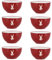 Breakfast/Dessert/Pasta Bowl Set of 8-400ml Hand Painted Red & White Reindeer Stoneware Crockery Dishwasher & Microwave Safe Christmas Reindeer Dinnerware Set