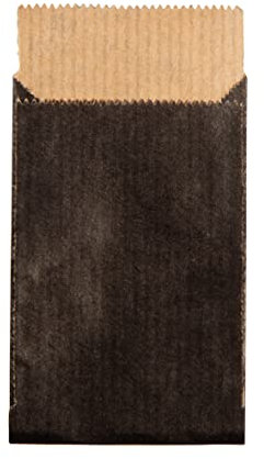 Rayher Papiertüten, mini XXS, zum Befüllen, 50 Papiertüten, schwarz, 4,5 x 6 cm, 60g/m2, lebensmittelecht, Papiersterne basteln, Adventskalendertüten, 67252576
