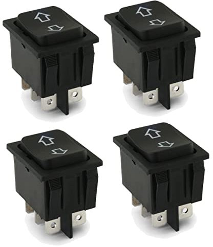 Deviatore Bipolare a Bilanciere Leva per Auto, Moto, Paranchi con Ritorno DPCO 15A 250V Contatti Faston 6.3mm 35A 12V (4)