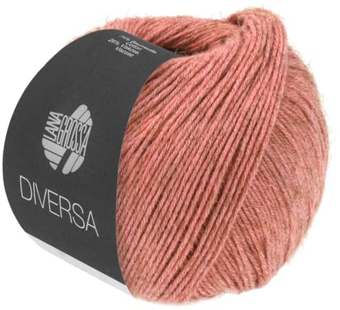 LANA GROSSA Diversa | Leichtes Baumwoll-Mischgarn mit zartem Melange-Effekt | Handstrickgarn aus 74% Baumwolle & 26% Viskose | 50g Wolle zum Stricken & Häkeln | 210m Garn FB 4
