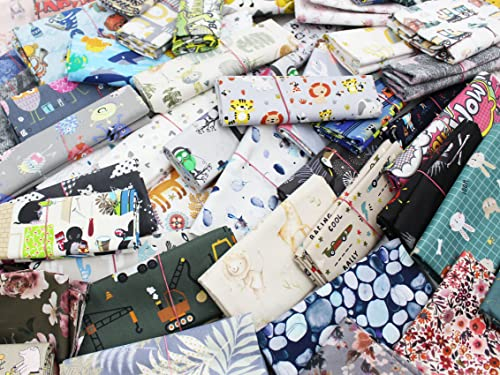 5,0m Baumwolle Design (10x0,5m Zuschnitte) 140cm breit Stoffreste Paket zum Nähen Baumwolle Kinder (5,0m Baumwollstoff BUNT (10x0,5m))