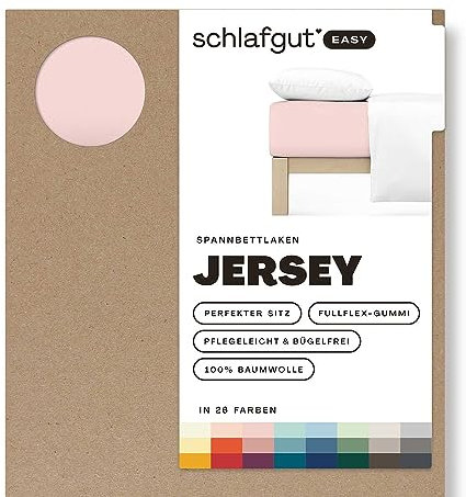Schlafgut Easy Jersey Spannbettlaken 120x200 bis 130x200 Purple Light, Spannbetttuch aus 100% Baumwolle