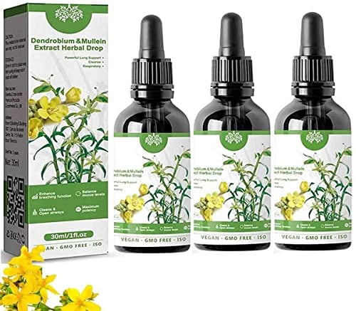 Clearbreath Dendrobium- und Königskerzenextrakt,Pflanzliche Essenz für die Lungengesundheit,Leistungsstarke Lungenunterstützung,Unterstützende Reinigung,Entgiftung,Geeignet für Tägliche Körperpflege