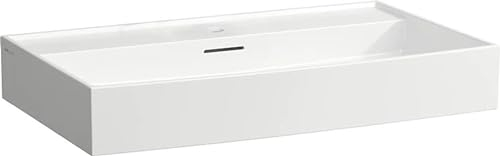 Laufen Kartell Waschtisch unterbaufähig, 1 Hahnloch, mit Überlauf, 800x460mm, H810336, Farbe: Weiß