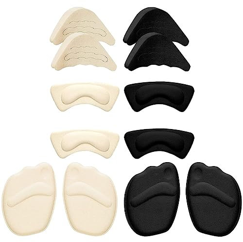 6 Paar High Heel Cushion Pads,Schuhfüller Schuhpads,Verstellbarer Zehenfüller-Einsätze Vordere Einlegesohlen Fersengriff-Einsatz,Verhindert,dass zu große Schuhe an der Ferse Rutschen,Wiederverwendbare