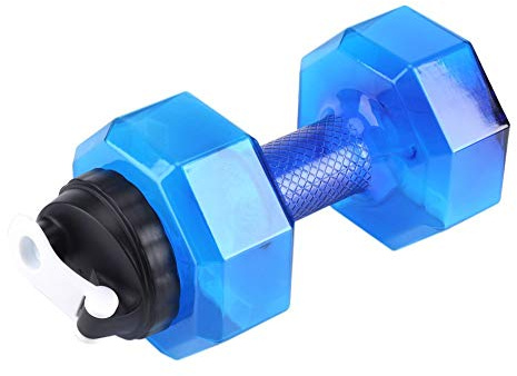 2,2 L Wasserflasche in Hantelform mit Großem Fassungsvermögen für Fitness, Fitnessstudio, Camping, Wandern mit Textur und Auslaufsicherem Deckel (BLUE)