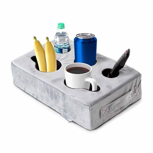 Porte-gobelet pour canapé, porte-gobelet, amovible et lavable en velours, coussin cosy, plateau avec porte-tasse à café, pour la maison, la voiture, la salle de bain, le parc, les voyages,