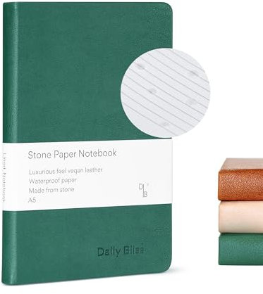 Daily Bliss Stone Paper Journal Premium A5 Hardcover Vegan Leather Notebook Journal | 160 Pages | Premium Quality Professional Notebook For Men and Women |Comes With Gift Box Waterproof Notebook