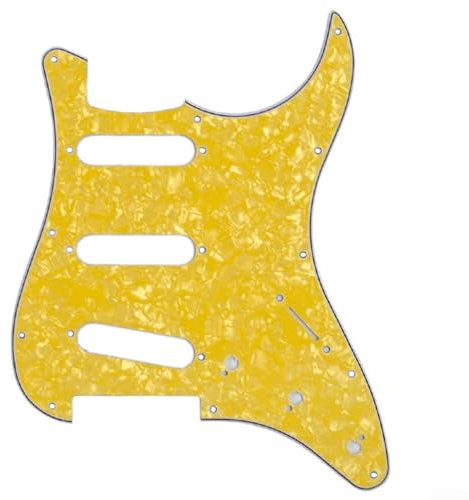 Schützen Sie Ihre Investition mit passgenauem Zelluloid-Gitarren-Pickguard für Strat-E-Gitarren, einfache Installation, langlebig (gelbe Perle)