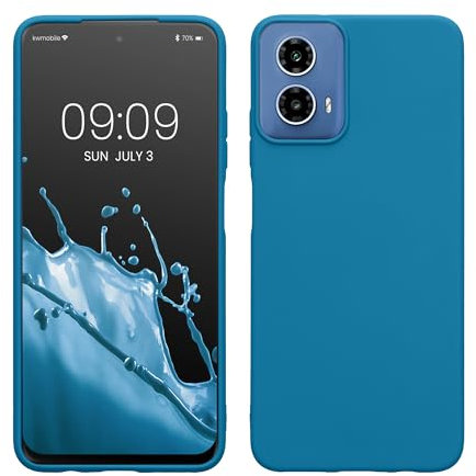 kwmobile Custodia Compatibile con Motorola Moto G34 5G Cover - Back Case per Smartphone in Silicone TPU - Protezione Gommata - blu indaco